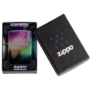 Зажигалка ZIPPO Красочное небо с покрытием Искусственно состаренный хром | Colorful Sky 540 Tumbled Chrome, латунь/сталь, разноцветная, 38x13x57 мм для нанесения логотипа