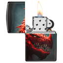 Зажигалка ZIPPO Дракон с матовым покрытием на 540 | Dragon Design 540 Matte, латунь/сталь, черная, 38x13x57 мм для нанесения логотипа