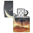 Зажигалка ZIPPO Мифология с покрытием, светящимся в темноте зеленым | Mythological Glow In The Dark Green, латунь/сталь, черная, 38x13x57 мм для нанесения логотипа