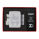 Зажигалка ZIPPO Armor® Пламя с покрытием Глянцевый хром | Flame Design High Polish Chrome, латунь/сталь, серебристая, 38x13x57 мм для нанесения логотипа