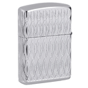 Зажигалка ZIPPO Armor® Пламя с покрытием Глянцевый хром | Flame Design High Polish Chrome, латунь/сталь, серебристая, 38x13x57 мм для нанесения логотипа
