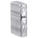 Зажигалка ZIPPO Armor® Пламя с покрытием Глянцевый хром | Flame Design High Polish Chrome, латунь/сталь, серебристая, 38x13x57 мм для нанесения логотипа