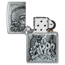 Зажигалка ZIPPO классическая с покрытием матовый хром | Classic Brushed Chrome, латунь/сталь, серебристая, 38x13x57 мм для нанесения логотипа