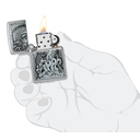 Зажигалка ZIPPO классическая с покрытием матовый хром | Classic Brushed Chrome, латунь/сталь, серебристая, 38x13x57 мм для нанесения логотипа