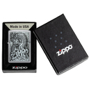 Зажигалка ZIPPO классическая с покрытием матовый хром | Classic Brushed Chrome, латунь/сталь, серебристая, 38x13x57 мм для нанесения логотипа