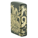 Зажигалка ZIPPO Дракон с зеленым матовым покрытием | Dragon Design Green Matte, латунь/сталь, зеленая, матовая, 38x13x57 мм для нанесения логотипа