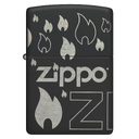 Зажигалка ZIPPO Традиционный дизайн с черным матовым покрытием | Zippo Design Black Matte, латунь/сталь, черная, матовая, 38x13x57 мм для нанесения логотипа