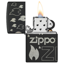 Зажигалка ZIPPO Традиционный дизайн с черным матовым покрытием | Zippo Design Black Matte, латунь/сталь, черная, матовая, 38x13x57 мм для нанесения логотипа