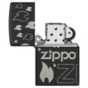 Зажигалка ZIPPO Традиционный дизайн с черным матовым покрытием | Zippo Design Black Matte, латунь/сталь, черная, матовая, 38x13x57 мм для нанесения логотипа