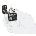 Зажигалка ZIPPO Традиционный дизайн с черным матовым покрытием | Zippo Design Black Matte, латунь/сталь, черная, матовая, 38x13x57 мм для нанесения логотипа