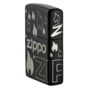 Зажигалка ZIPPO Традиционный дизайн с черным матовым покрытием | Zippo Design Black Matte, латунь/сталь, черная, матовая, 38x13x57 мм для нанесения логотипа