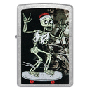 Зажигалка ZIPPO Скейтборд с покрытием поцарапанный хром | Skateboard Design Street Chrome, латунь/сталь, серебристая, 38x13x57 мм для нанесения логотипа