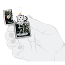 Зажигалка ZIPPO Скейтборд с покрытием поцарапанный хром | Skateboard Design Street Chrome, латунь/сталь, серебристая, 38x13x57 мм для нанесения логотипа