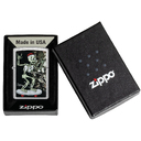 Зажигалка ZIPPO Скейтборд с покрытием поцарапанный хром | Skateboard Design Street Chrome, латунь/сталь, серебристая, 38x13x57 мм для нанесения логотипа