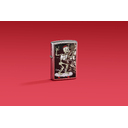 Зажигалка ZIPPO Скейтборд с покрытием поцарапанный хром | Skateboard Design Street Chrome, латунь/сталь, серебристая, 38x13x57 мм для нанесения логотипа