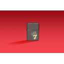 Зажигалка ZIPPO Счастливая 7 с покрытием черный лед | Lucky 7 Design Black Ice®, латунь/сталь, черная, 38x13x57 мм для нанесения логотипа