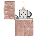 Зажигалка ZIPPO Armor® Сердца с покрытием розовое золото | Hearts Rose Gold, латунь/сталь, розовое золото, 38x13x57 мм для нанесения логотипа