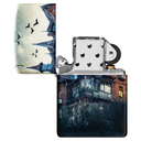 Зажигалка ZIPPO Дом с привидениями с матовым покрытием на 540 | Horror House 540 Matte, латунь/сталь, белая, 38x13x57 мм для нанесения логотипа