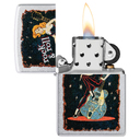 Зажигалка ZIPPO Красотка с покрытием сатинированный хром | Cool Chick Satin Chrome, латунь/сталь, серебристая, 38x13x57 мм для нанесения логотипа