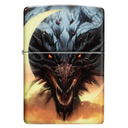 Зажигалка ZIPPO Дракон с покрытием, светящимся в темноте зеленым | Dragon Design Glow In The Dark Green, латунь/сталь, черная, 38x13x57 мм для нанесения логотипа