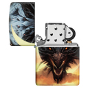 Зажигалка ZIPPO Дракон с покрытием, светящимся в темноте зеленым | Dragon Design Glow In The Dark Green, латунь/сталь, черная, 38x13x57 мм для нанесения логотипа