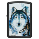 Зажигалка ZIPPO Линдси Киви «Хороший волк» с черным матовым покрытием | Lindsay Kivi Good Wolf Black Matte, латунь/сталь, черная,матовая, 38x13x57 мм для нанесения логотипа