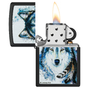 Зажигалка ZIPPO Линдси Киви «Хороший волк» с черным матовым покрытием | Lindsay Kivi Good Wolf Black Matte, латунь/сталь, черная,матовая, 38x13x57 мм для нанесения логотипа