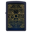 Зажигалка ZIPPO Элементы стихий с темно-синем матовым покрытием | Elements Design Navy Matte, латунь/сталь, синяя, матовая, 38x13x57 мм для нанесения логотипа