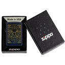 Зажигалка ZIPPO Элементы стихий с темно-синем матовым покрытием | Elements Design Navy Matte, латунь/сталь, синяя, матовая, 38x13x57 мм для нанесения логотипа
