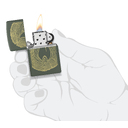 Зажигалка ZIPPO Спил дерева с зеленым матовым покрытием | Wood Ring Green Matte, латунь/сталь, зеленая, матовая, 38x13x57 мм для нанесения логотипа