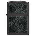 Зажигалка ZIPPO Узор с черным глянцевым покрытием | Pattern High Polish Black, латунь/сталь, черная, глянцевая, 38x13x57 мм для нанесения логотипа