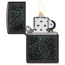 Зажигалка ZIPPO Узор с черным глянцевым покрытием | Pattern High Polish Black, латунь/сталь, черная, глянцевая, 38x13x57 мм для нанесения логотипа
