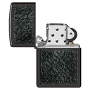 Зажигалка ZIPPO Узор с черным глянцевым покрытием | Pattern High Polish Black, латунь/сталь, черная, глянцевая, 38x13x57 мм для нанесения логотипа