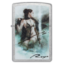 Зажигалка ZIPPO Луис Ройо с покрытием поцарапанный хром | Luis Royo Street Chrome, латунь/сталь, серебристая, 38x13x57 мм для нанесения логотипа