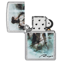Зажигалка ZIPPO Луис Ройо с покрытием поцарапанный хром | Luis Royo Street Chrome, латунь/сталь, серебристая, 38x13x57 мм для нанесения логотипа