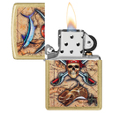 Зажигалка ZIPPO Гай Харви с покрытием поцарапанная латунь | Guy Harvey Street Brass, латунь/сталь, золотистая, 38x13x57 мм для нанесения логотипа