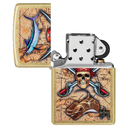Зажигалка ZIPPO Гай Харви с покрытием поцарапанная латунь | Guy Harvey Street Brass, латунь/сталь, золотистая, 38x13x57 мм для нанесения логотипа