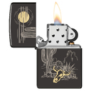 Зажигалка ZIPPO Дикий запад с черным глянцевым покрытием | Western High Polish Black, латунь/сталь, черная, глянцевая, 38x13x57 мм для нанесения логотипа