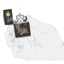 Зажигалка ZIPPO Дикий запад с черным глянцевым покрытием | Western High Polish Black, латунь/сталь, черная, глянцевая, 38x13x57 мм для нанесения логотипа