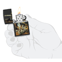 Зажигалка ZIPPO Линда Пикен «Волк в осеннем лесу» с черным матовым покрытием | Linda Picken Black Matte, латунь/сталь, черная, матовая, 38x13x57 мм для нанесения логотипа