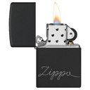 Зажигалка ZIPPO Традиционный дизайн с черным матовым покрытием | Zippo Design Black Matte, латунь/сталь, черная, матовая, 38x13x57 мм для нанесения логотипа