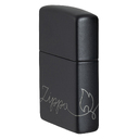 Зажигалка ZIPPO Традиционный дизайн с черным матовым покрытием | Zippo Design Black Matte, латунь/сталь, черная, матовая, 38x13x57 мм для нанесения логотипа