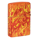 Зажигалка ZIPPO Огонь с покрытием Искусственно состаренная латунь на 540 | Fire 540 Tumbled Brass, латунь/сталь, разноцветная, 38x13x57 мм для нанесения логотипа