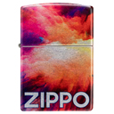 Зажигалка ZIPPO Яркие переливы с покрытием Искусственно состаренный хром на 540 | Tie Dye 540 Tumbled Chrome, латунь/сталь, разноцветная, 38x13x57 мм для нанесения логотипа