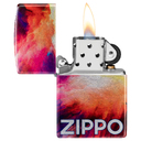 Зажигалка ZIPPO Яркие переливы с покрытием Искусственно состаренный хром на 540 | Tie Dye 540 Tumbled Chrome, латунь/сталь, разноцветная, 38x13x57 мм для нанесения логотипа