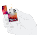 Зажигалка ZIPPO Яркие переливы с покрытием Искусственно состаренный хром на 540 | Tie Dye 540 Tumbled Chrome, латунь/сталь, разноцветная, 38x13x57 мм для нанесения логотипа