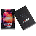 Зажигалка ZIPPO Яркие переливы с покрытием Искусственно состаренный хром на 540 | Tie Dye 540 Tumbled Chrome, латунь/сталь, разноцветная, 38x13x57 мм для нанесения логотипа