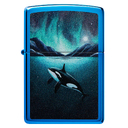 Зажигалка ZIPPO Кит с глянцевым синим покрытием | Whale High Polish Blue, латунь/сталь, синяя, глянцевая, 38x13x57 мм для нанесения логотипа