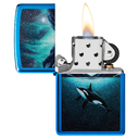 Зажигалка ZIPPO Кит с глянцевым синим покрытием | Whale High Polish Blue, латунь/сталь, синяя, глянцевая, 38x13x57 мм для нанесения логотипа