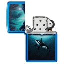 Зажигалка ZIPPO Кит с глянцевым синим покрытием | Whale High Polish Blue, латунь/сталь, синяя, глянцевая, 38x13x57 мм для нанесения логотипа